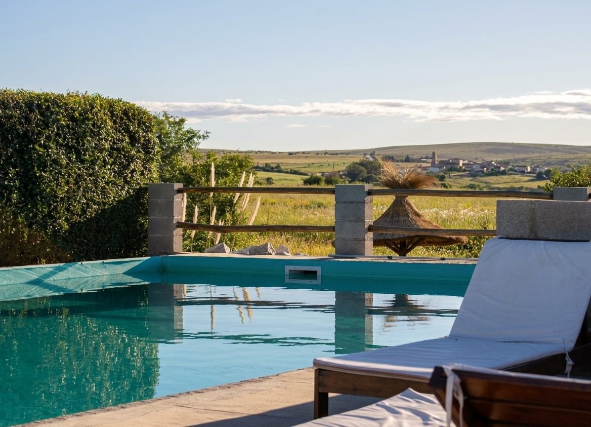 La piscina mirando al campo